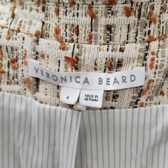 Veronica Beard Cutaway Dickey Tweed Blazer Jacket - Ivory - Size 4 - Picture 12 of 13